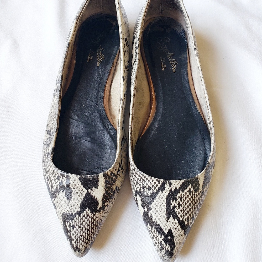seychelles • python snakeskin flats
